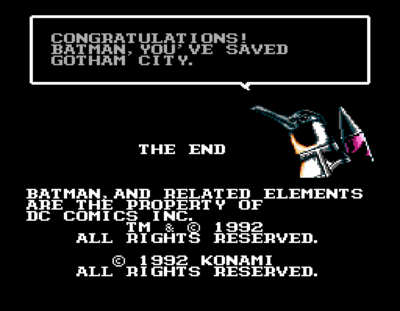 Batman Returns (NES)/Credits — StrategyWiki, the video game walkthrough and  strategy guide wiki