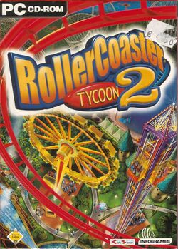 Box artwork for RollerCoaster Tycoon 2.