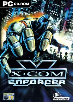Box artwork for X-COM: Enforcer.