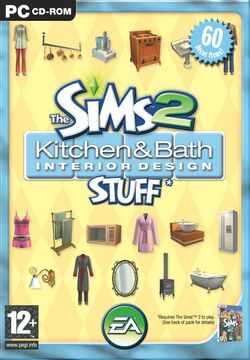 Box artwork for The Sims 2: Kitchen & Bath Interior Design Stuff.