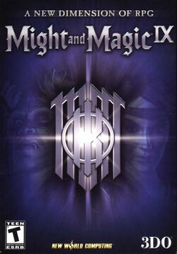 Box artwork for Might and Magic IX.