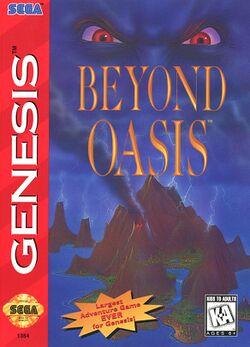 Box artwork for Beyond Oasis.