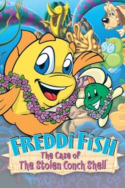 Box artwork for Freddi Fish 3: The Case of the Stolen Conch Shell.