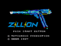 Start up screen featuring the Zillion laser gun.