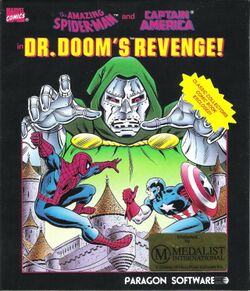 Box artwork for The Amazing Spider-Man and Captain America in Dr. Doom's Revenge.