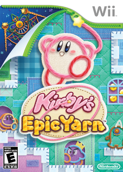 Box artwork for Kirby's Epic Yarn.