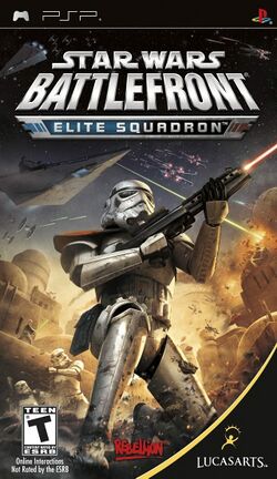 Box artwork for Star Wars Battlefront: Elite Squadron.