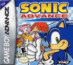Box artwork for Sonic Advance.