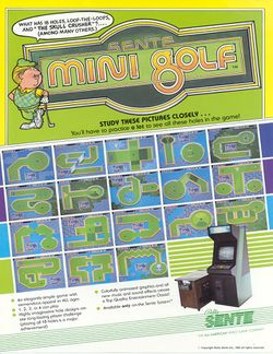 Box artwork for Mini Golf (1985).