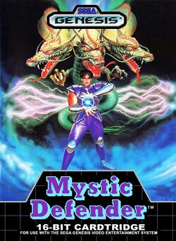 Box artwork for Mystic Defender.