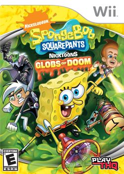 Box artwork for SpongeBob SquarePants Featuring Nicktoons: Globs of Doom.