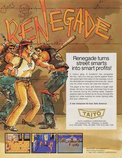 Box artwork for Renegade / Nekketsu Kouha Kunio-kun.