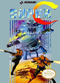 Box artwork for Super Contra.