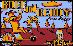 Ruff and Reddy in the Space Adventure title screen (Atari 8-bit).png