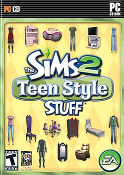 Box artwork for The Sims 2: Teen Style Stuff.