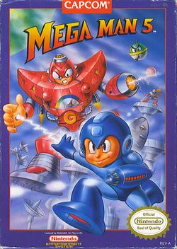 Box artwork for Mega Man 5.