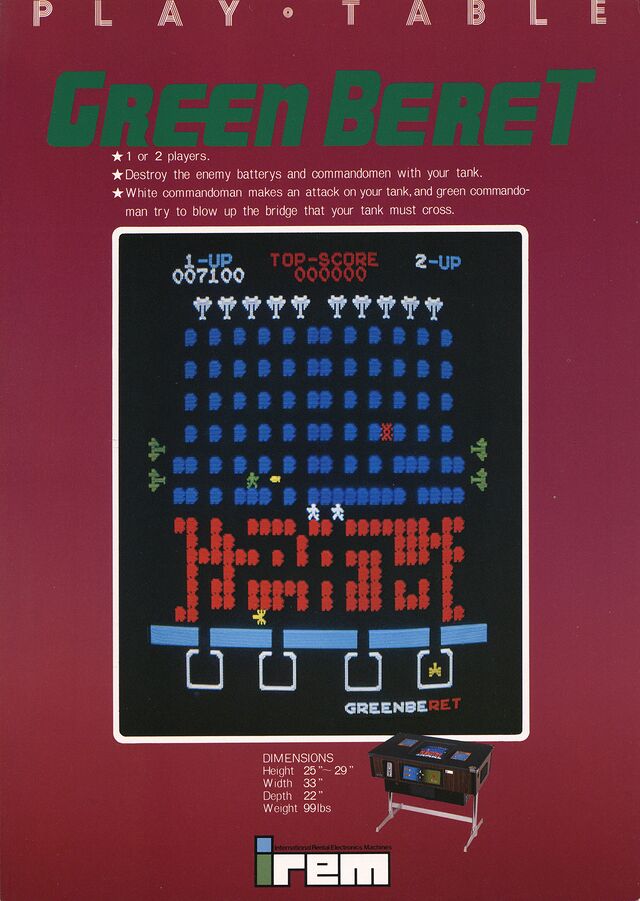 Green Beret Rush'n Attack Konami Arcade Glossy Promo Ad