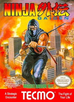 Box artwork for Ninja Gaiden (NES).