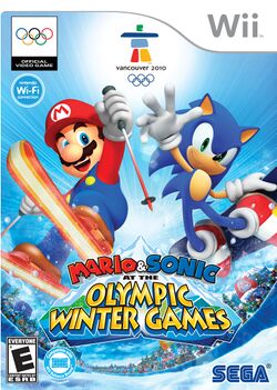 Box artwork for Mario & Sonic at the Olympic Winter Games.