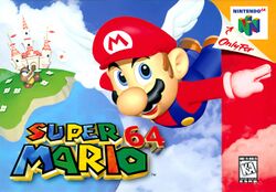 Box artwork for Super Mario 64.