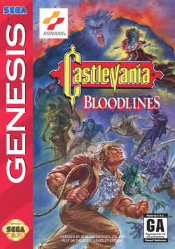 Box artwork for Castlevania: Bloodlines.