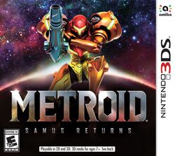 Box artwork for Metroid: Samus Returns.
