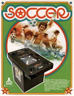 Box artwork for Atari Soccer.