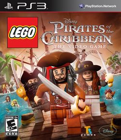 Box artwork for LEGO Pirates of the Caribbean: The Video Game.