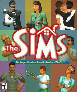 Box artwork for The Sims.