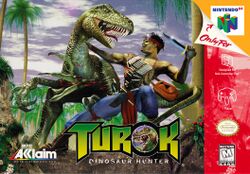 Box artwork for Turok: Dinosaur Hunter.