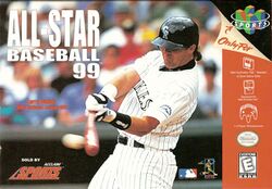 Box artwork for All-Star Baseball '99.