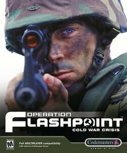 Box artwork for Operation Flashpoint: Cold War Crisis.
