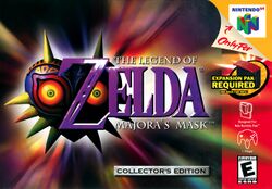 Box artwork for The Legend of Zelda: Majora's Mask.