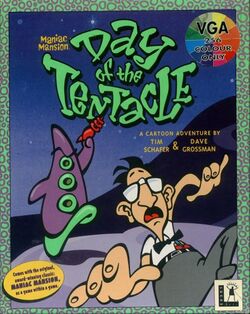 Box artwork for Maniac Mansion: Day of the Tentacle.