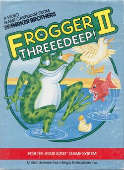 Box artwork for Frogger II: ThreeeDeep!.
