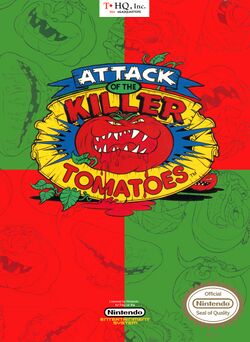Box artwork for Attack of the Killer Tomatoes.