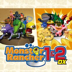 Box artwork for Monster Rancher 1 & 2 DX.