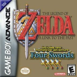 Box artwork for The Legend of Zelda: Four Swords.