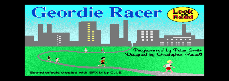 File:Geordie Racer Acorn Archimedes title screen.png