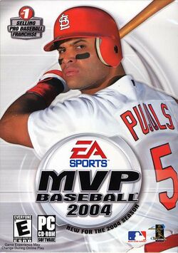 Box artwork for MVP Baseball 2004.