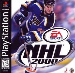 Box artwork for NHL 2000.