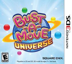 Box artwork for Bust-a-Move Universe.