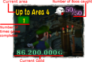 Details of a saved game, as shown on the File Select screen.