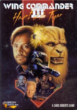 Box artwork for Wing Commander III: Heart of the Tiger.