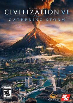Box artwork for Sid Meier's Civilization VI: Gathering Storm.