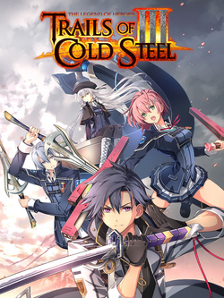 Box artwork for The Legend of Heroes: Trails of Cold Steel III.
