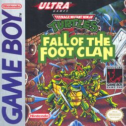Box artwork for Teenage Mutant Ninja Turtles: Fall of the Foot Clan.