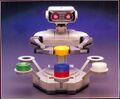R.O.B. set up to play Stack-Up