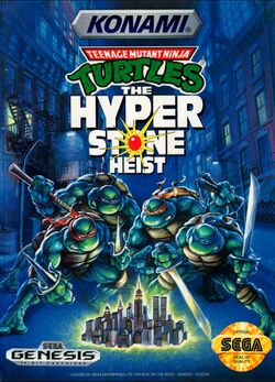 Box artwork for Teenage Mutant Ninja Turtles: The Hyperstone Heist.