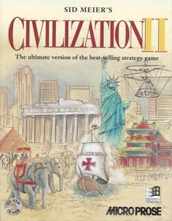 Box artwork for Civilization II.